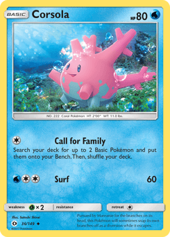 Corsola Sun & Moon #36