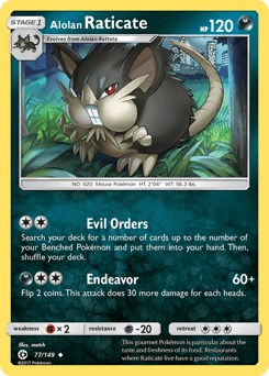 Alolan Raticate Sun & Moon #77