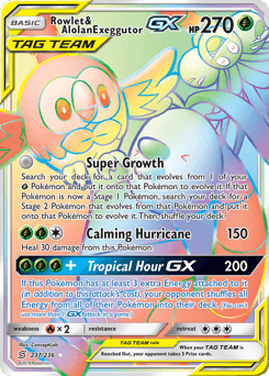 Rowlet & Alolan Exeggutor-GX Unified Minds #237