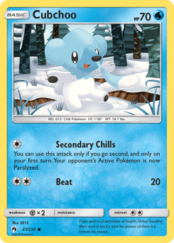 Cubchoo Lost Thunder #61