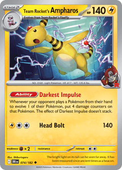 Team Rocket's Ampharos Destined Rivals #74