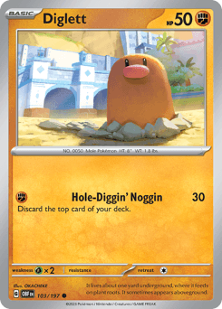 Diglett Obsidian Flames #103