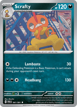 Scrafty Paldean Fates #61