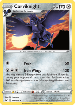 Corviknight Sword & Shield #135