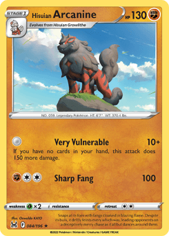Hisuian Arcanine Lost Origin #84