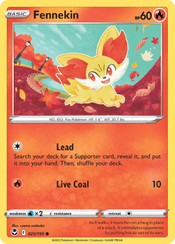 Fennekin Silver Tempest #25