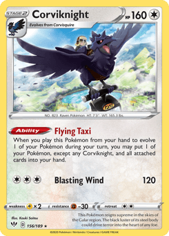 Corviknight Darkness Ablaze #156