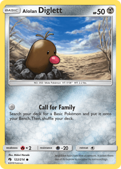 Alolan Diglett Lost Thunder #122